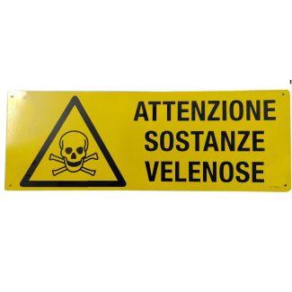 CARTELLO  'ATTENZIONE SOSTANZE VELENOSE'. MM. 350X125