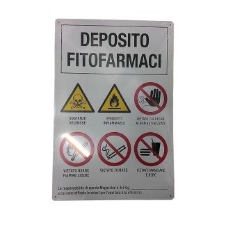 CARTELLO IN ALLUMINIO 'DEPOSITO FITOFARMACI' MM. 500X333