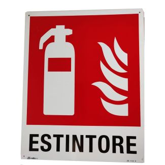 CARTELLO AUTOADESIVO 'ESTINTORE' N°. MM.  250 X 319