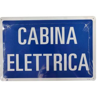 CARTELLO IN ALLUMINIO AUTOADESIVO 'CABINA ELETTRICA. DIMENSIONI MM. 200X300