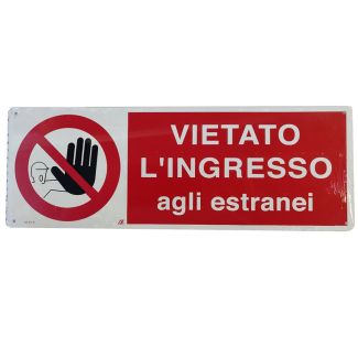CARTELLO AUTOADESIVO 'VIETATO L'ACCESSO AI NON ADDETTI'.  MM. 350X125