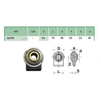 SUPPORTO CON ROTULA. FORO DM. MM. 34. TERZA CATEGORIA.