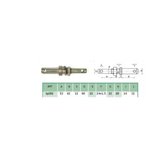 PERNO PER PARALLELA A DOPPIO DM. MM.  22 - 28 CON DADO 24 X 2