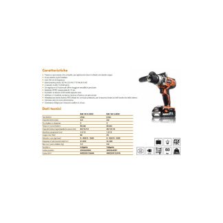 TRAPANO A PERCUSSIONE COMPATTO A 18 V. CON 2 BATTERIE    4.0 AH. AD ESAURIMENTO