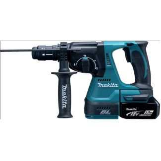 TASSELLATORE MAKITA 18 V SDS-PLUS COMPATIBILE, DOTATO DI M2 BATTERIE 18 V / 5 Ah, POTENZA DEL COLPO 