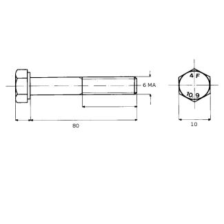 VITE 6X80 A RESISTENZA 10,9 TESTA ESAGONALE 5737