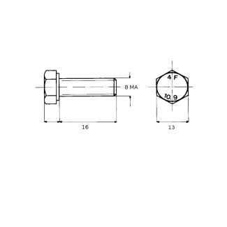 VITE 8X16 A RESISTENZA 10,9 TESTA ESAGONALE 5737