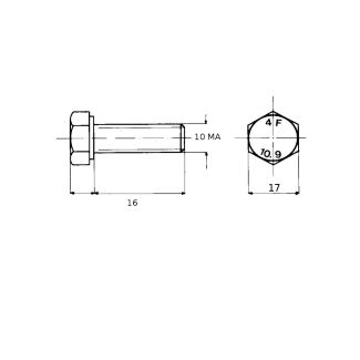 VITE 10X16 A RESISTENZA 10,9 TESTA ESAGONALE 5737