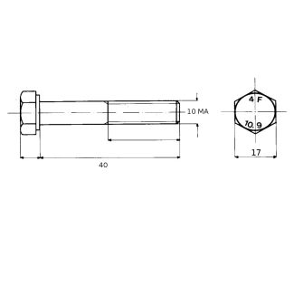 VITE 10X40 A RESISTENZA 10,9 TESTA ESAGONALE 5737