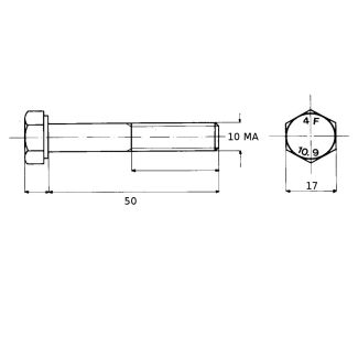 VITE 10X50 A RESISTENZA 10,9 TESTA ESAGONALE 5739