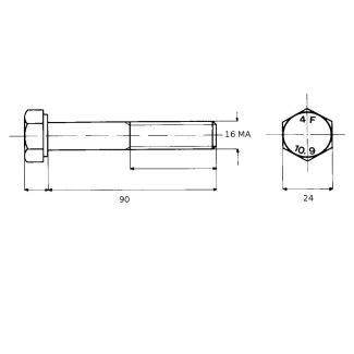 VITE 16X90 A RESISTENZA 10,9 TESTA ESAGONALE 5737