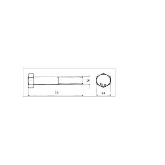 VITE TESTA ESAGONALE 5738 ZINCATA 16x70x1.5