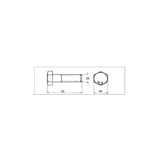  VITE TESTA ESAGONALE  5738 ZINCATA 20X55X1,5
