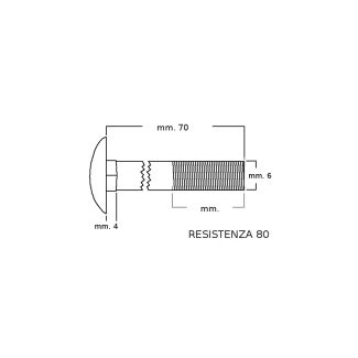 VITE TESTA TONDA  CON QUADRO SOTTO TESTA  ZINCATE 6x70 DUREZZA 8.8