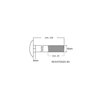 VITE TESTA TONDA  CON QUADRO SOTTO TESTA  ZINCATE 10x120 DUREZZA 8.8