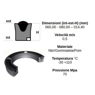 TENUTA PISTONE 60 80 14,4 IN NBR E POM
