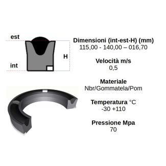 TENUTA PISTONE 115 140 16,70 IN NBR E POM