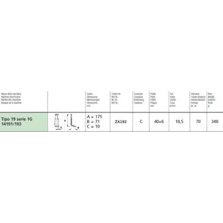 ZAPPA GOLDONI  40X 6 INTERASSE FORI MM. 70. FORI DIAMETRO MM. 10,5