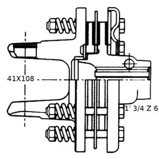 FRIZIONE A QUATTRO DISCHI 1'3/4 Z 6  PER CROCIERA 41 X 108. 2000 Nm,