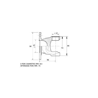 FORCELLA A FLANGIA B4 27X74,6 CENTRAGGIO FEMMINA DM. 90