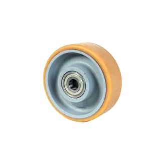 RUOTA DM. MM. 125X35  IN POLIURETANO  CON MOZZO IN GHISA
