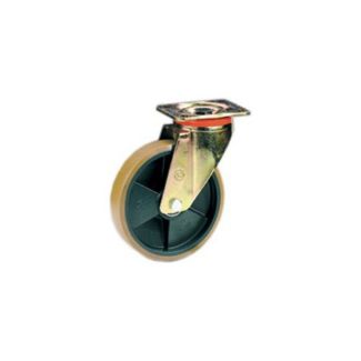 RUOTA SU STAFFA GIREVOLE DM. MM. 150 X 40  IN POLIURETANO