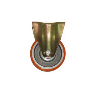 RUOTA SU STAFFA FISSA DM. MM. 100X30  IN POLIURETANO