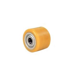 RULLO IN POLIURETANO DM. MM. 80 LUNGO MM. 70 SU CUSCINETTI A SFERE