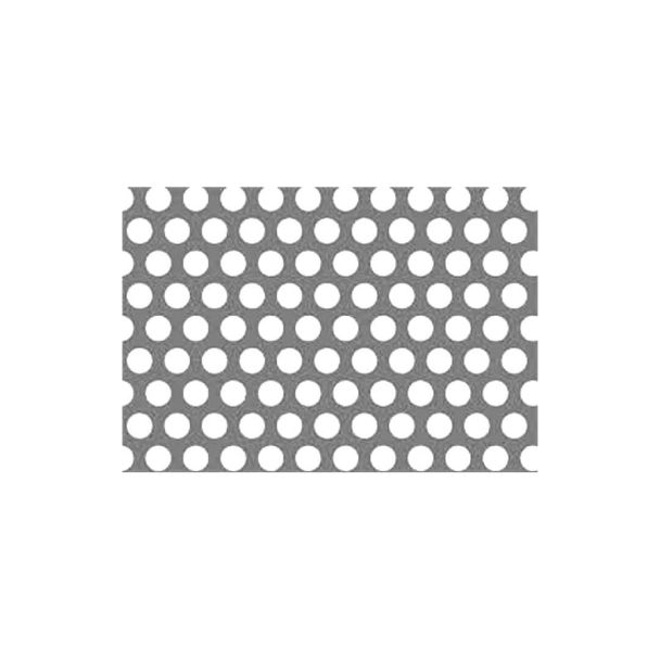 LAMIERA FORATA IN FERRO. SPESSORE MM. 1. FORO MM. 4. PASSO TRA I FORI MM.  6. DIMENSIONE MT. 1 X 2